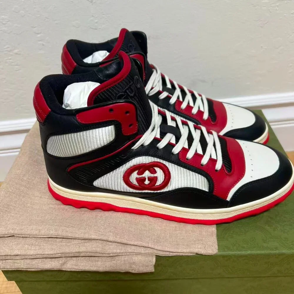 men Gucci MAC80 High Black White Red - Picture 4 of 8